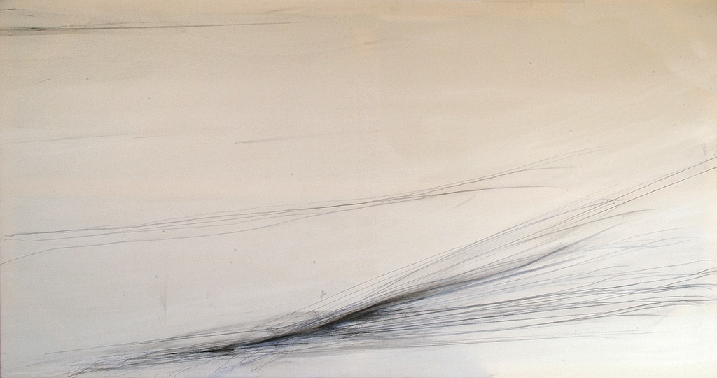 no title, 2013   Oil and graphite on  canvas
95 x 180 cm