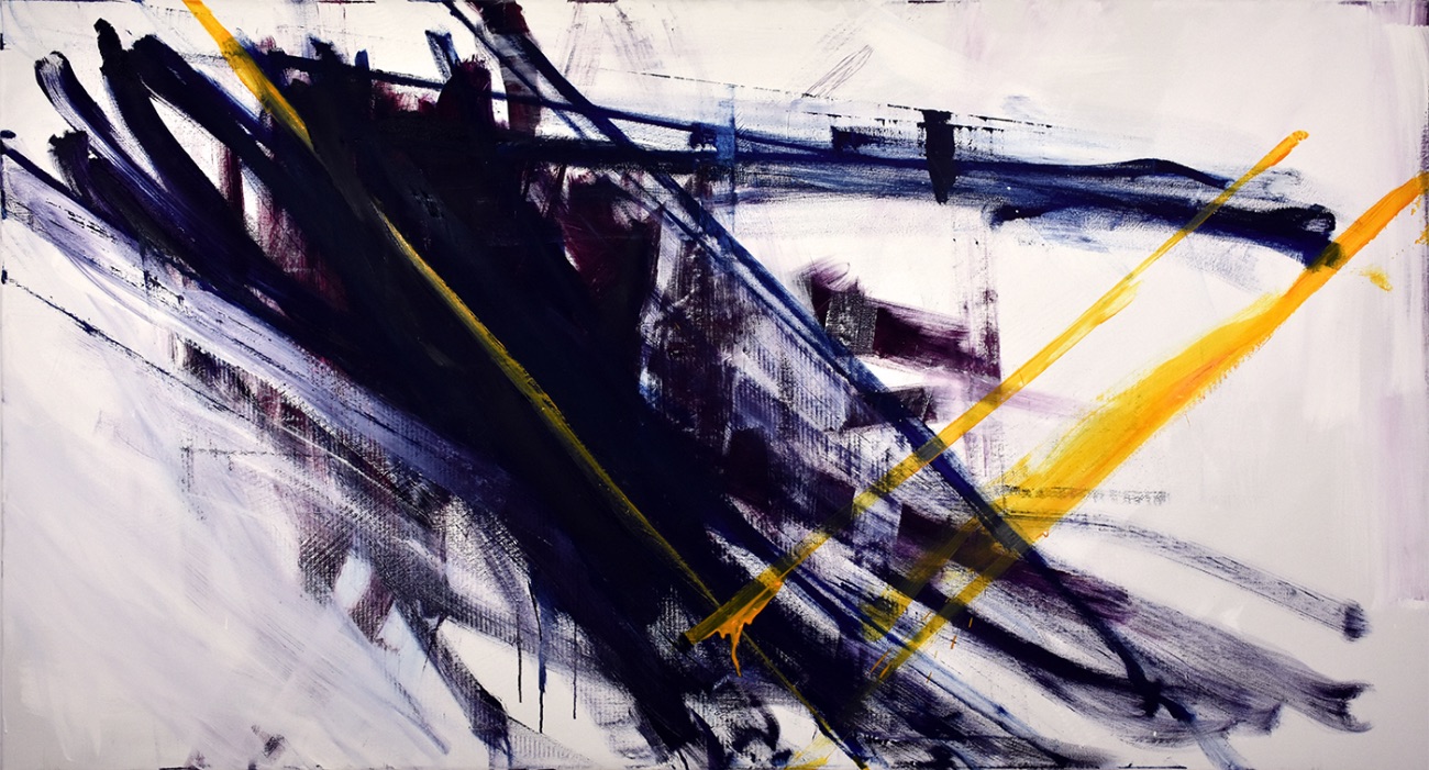 Stormy, , 2021 Oil on canvas 95 x 195 cm